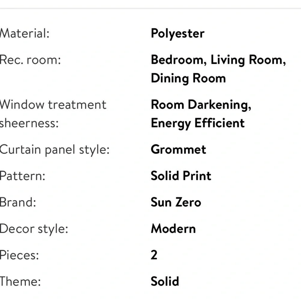 Sun Zero Arlo Textured Thermal Insulated Black Curtains 2-Pack 40” x 63”